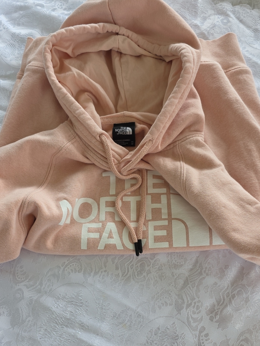 The North Face Blush Pink Pullover Hoodie with White Logo